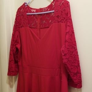 Red fit and flare dress